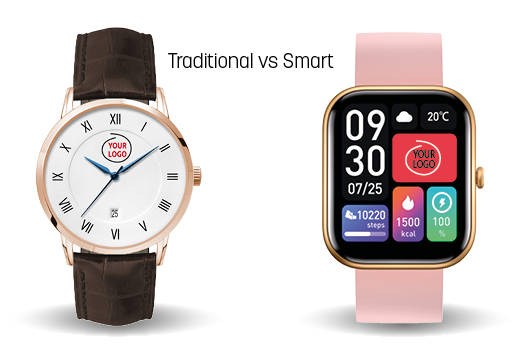 This is the header image of Smart watches versus Traditional watches
