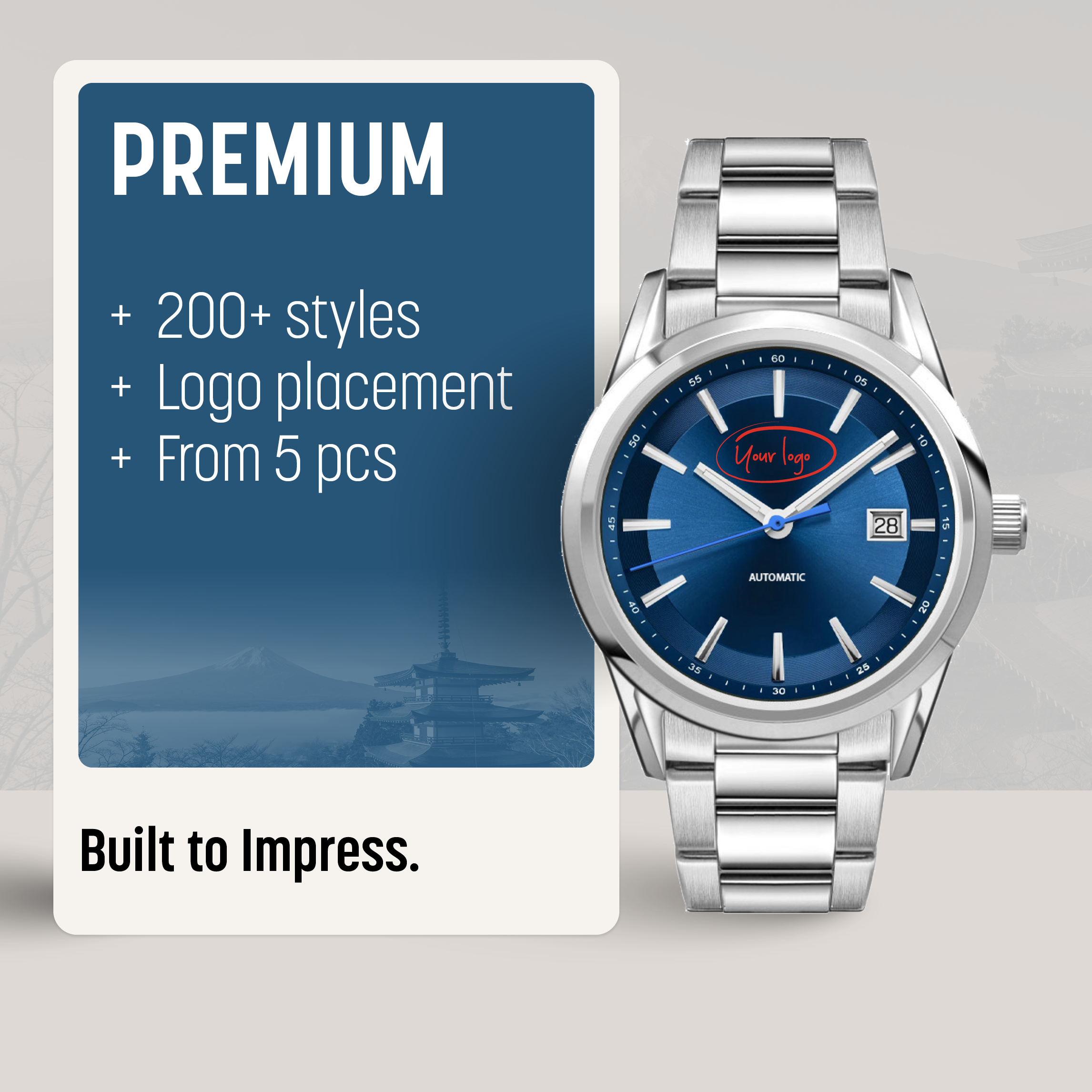 Premium custom business watch with logo for corporate gifting and recognition – Watch Branding